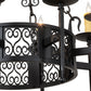 Meyda Lighting Toscano 28" 8-Light Textured Black Chandelier With Ivory Faux Candlelight