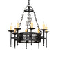 Meyda Lighting Toscano 28" 8-Light Textured Black Chandelier With Ivory Faux Candlelight