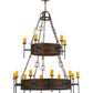 Meyda Lighting Toscano 48" 15-Light 2-Tier Cafe Noir Natural Rust Chandelier With Amber Faux Candlelight