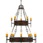 Meyda Lighting Toscano 48" 15-Light 2-Tier Cafe Noir Natural Rust Chandelier With Amber Faux Candlelight