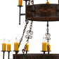 Meyda Lighting Toscano 48" 15-Light 2-Tier Cafe Noir Natural Rust Chandelier With Amber Faux Candlelight