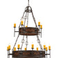 Meyda Lighting Toscano 48" 15-Light 2-Tier Cafe Noir Natural Rust Chandelier With Amber Faux Candlelight