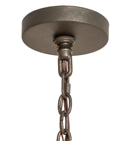 Meyda Lighting Toscano 48" 15-Light 2-Tier Gilded Tobacco Chandelier With Cream Silk Pleated Fabric Shade
