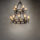 Meyda Lighting Toscano 48" 15-Light 2-Tier Gilded Tobacco Chandelier With Cream Silk Pleated Fabric Shade