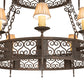 Meyda Lighting Toscano 48" 15-Light 2-Tier Gilded Tobacco Chandelier With Cream Silk Pleated Fabric Shade
