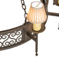 Meyda Lighting Toscano 48" 15-Light 2-Tier Gilded Tobacco Chandelier With Cream Silk Pleated Fabric Shade