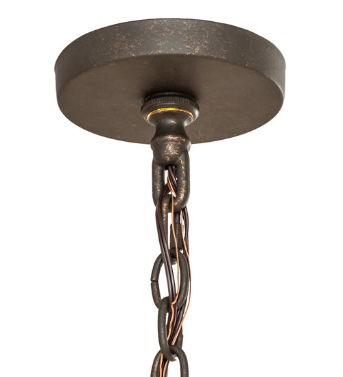Meyda Lighting Toscano 48" 15-Light 2-Tier Gilded Tobacco Chandelier With Ivory Faux Candlelight