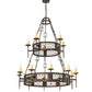 Meyda Lighting Toscano 48" 15-Light 2-Tier Gilded Tobacco Chandelier With Ivory Faux Candlelight