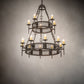 Meyda Lighting Toscano 48" 15-Light 2-Tier Gilded Tobacco Chandelier With Ivory Faux Candlelight
