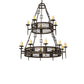 Meyda Lighting Toscano 48" 15-Light 2-Tier Gilded Tobacco Chandelier With Ivory Faux Candlelight