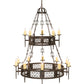 Meyda Lighting Toscano 48" 15-Light 2-Tier Gilded Tobacco Chandelier With Ivory Faux Candlelight
