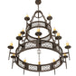 Meyda Lighting Toscano 48" 15-Light 2-Tier Gilded Tobacco Chandelier With Ivory Faux Candlelight