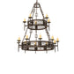 Meyda Lighting Toscano 48" 15-Light 2-Tier Gilded Tobacco Chandelier With Ivory Faux Candlelight
