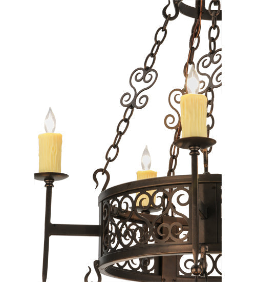 Meyda Lighting Toscano 48" 15-Light 2-Tier Mahogany Bronze Chandelier