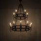 Meyda Lighting Toscano 48" 15-Light 2-Tier Smoke Chandelier With White Faux Candlelight