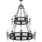 Meyda Lighting Toscano 48" 15-Light 2-Tier Smoke Chandelier With White Faux Candlelight