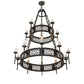 Meyda Lighting Toscano 48" 15-Light 2-Tier Smoke Chandelier With White Faux Candlelight