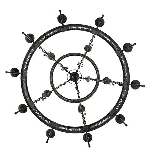Meyda Lighting Toscano 48" 15-Light 2-Tier Smoke Chandelier With White Faux Candlelight
