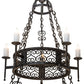 Meyda Lighting Toscano 48" 15-Light 2-Tier Smoke Chandelier With White Faux Candlelight