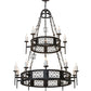 Meyda Lighting Toscano 48" 15-Light 2-Tier Smoke Chandelier With White Faux Candlelight