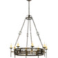 Meyda Lighting Toscano 48" 8-Light Antique Black Chandelier With Ivory Faux Candlelight