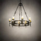 Meyda Lighting Toscano 48" 8-Light Antique Black Chandelier With Ivory Faux Candlelight