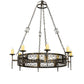 Meyda Lighting Toscano 48" 8-Light Antique Black Chandelier With Ivory Faux Candlelight