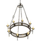Meyda Lighting Toscano 48" 8-Light Antique Black Chandelier With Ivory Faux Candlelight