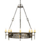Meyda Lighting Toscano 48" 8-Light Antique Black Chandelier With Ivory Faux Candlelight