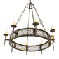 Meyda Lighting Toscano 48" 8-Light Antique Black Chandelier With Ivory Faux Candlelight