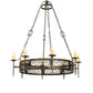 Meyda Lighting Toscano 48" 8-Light Antique Black Chandelier With Ivory Faux Candlelight