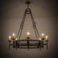 Meyda Lighting Toscano 48" 8-Light Copper Rust Chandelier With Ivory Faux Candlelight