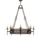 Meyda Lighting Toscano 48" 8-Light Copper Rust Chandelier With Ivory Faux Candlelight
