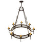 Meyda Lighting Toscano 48" 8-Light Copper Rust Chandelier With Ivory Faux Candlelight