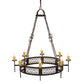 Meyda Lighting Toscano 48" 8-Light Copper Rust Chandelier With Ivory Faux Candlelight