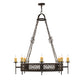 Meyda Lighting Toscano 48" 8-Light Copper Rust Chandelier With Ivory Faux Candlelight