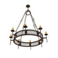 Meyda Lighting Toscano 48" 8-Light Copper Rust Chandelier With Ivory Faux Candlelight