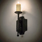 Meyda Lighting Toscano 5" Antique Iron Gate Wall Sconce With Ivory Faux Candlelight