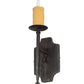 Meyda Lighting Toscano 5" Antique Iron Gate Wall Sconce With Ivory Faux Candlelight