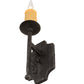 Meyda Lighting Toscano 5" Antique Iron Gate Wall Sconce With Ivory Faux Candlelight