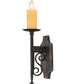 Meyda Lighting Toscano 5" Antique Iron Gate Wall Sconce With Ivory Faux Candlelight