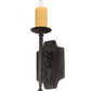 Meyda Lighting Toscano 5" Antique Iron Gate Wall Sconce With Ivory Faux Candlelight