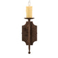 Meyda Lighting Toscano 5" Antique Rust Wall Sconce With Ivory Faux Candlelight