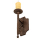 Meyda Lighting Toscano 5" Antique Rust Wall Sconce With Ivory Faux Candlelight