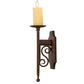 Meyda Lighting Toscano 5" Antique Rust Wall Sconce With Ivory Faux Candlelight