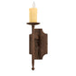 Meyda Lighting Toscano 5" Antique Rust Wall Sconce With Ivory Faux Candlelight