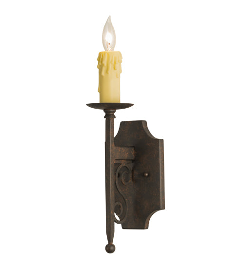 Meyda Lighting Toscano 5" Cajun Spice Textured Wall Sconce With Ivory Faux Candlelight