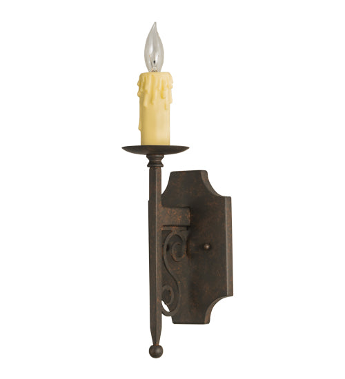 Meyda Lighting Toscano 5" Cajun Spice Textured Wall Sconce With Ivory Faux Candlelight