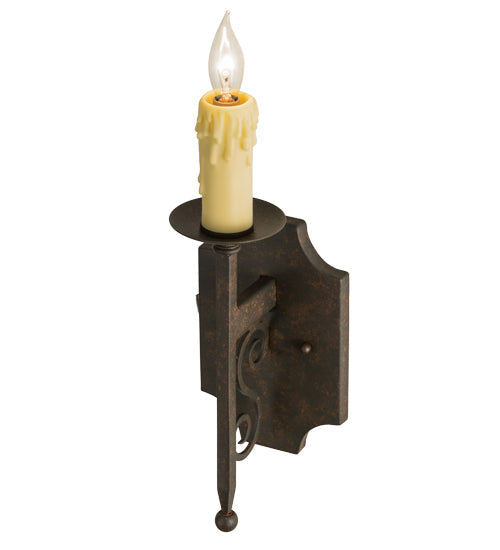 Meyda Lighting Toscano 5" Cajun Spice Textured Wall Sconce With Ivory Faux Candlelight
