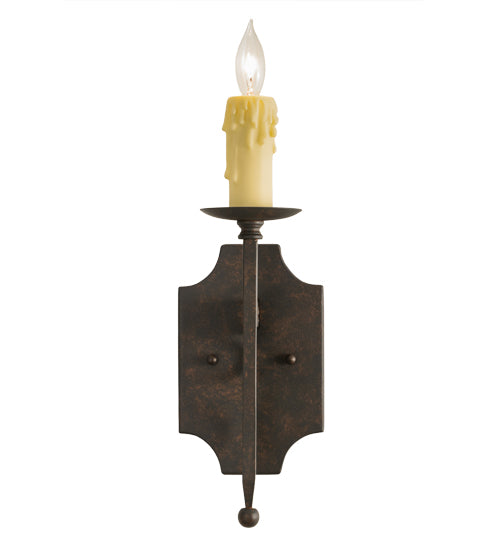 Meyda Lighting Toscano 5" Cajun Spice Textured Wall Sconce With Ivory Faux Candlelight